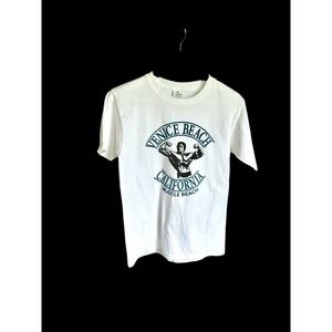 Venice Beach California Muscle Beach Arnold Bodybuilder T-shirt Sz Small *flaw